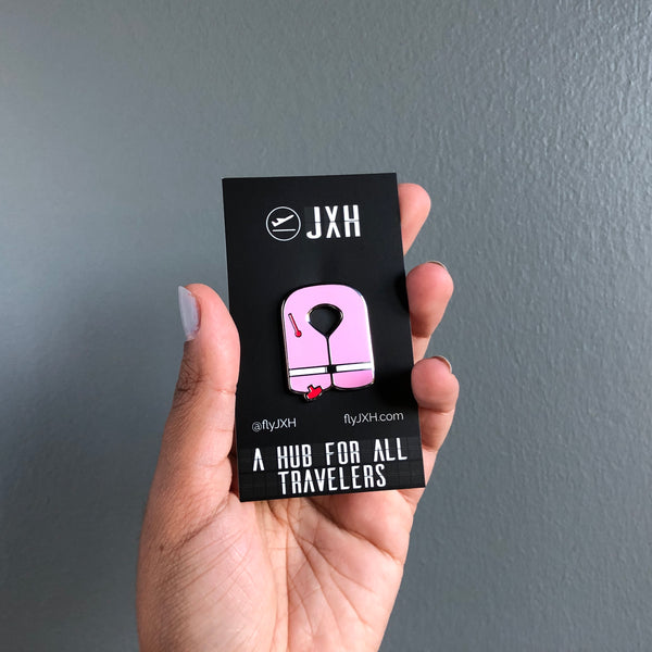 Life Vest| Breast Cancer Awareness Hard Enamel Pin on Custom JXH Card Back